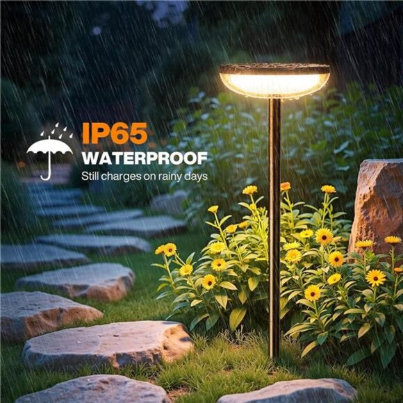 Solar Pathway Lights Outdoor, 6 Pack 27'' Tall Solar Garden Lights Outdoor - Picture 4 of 8